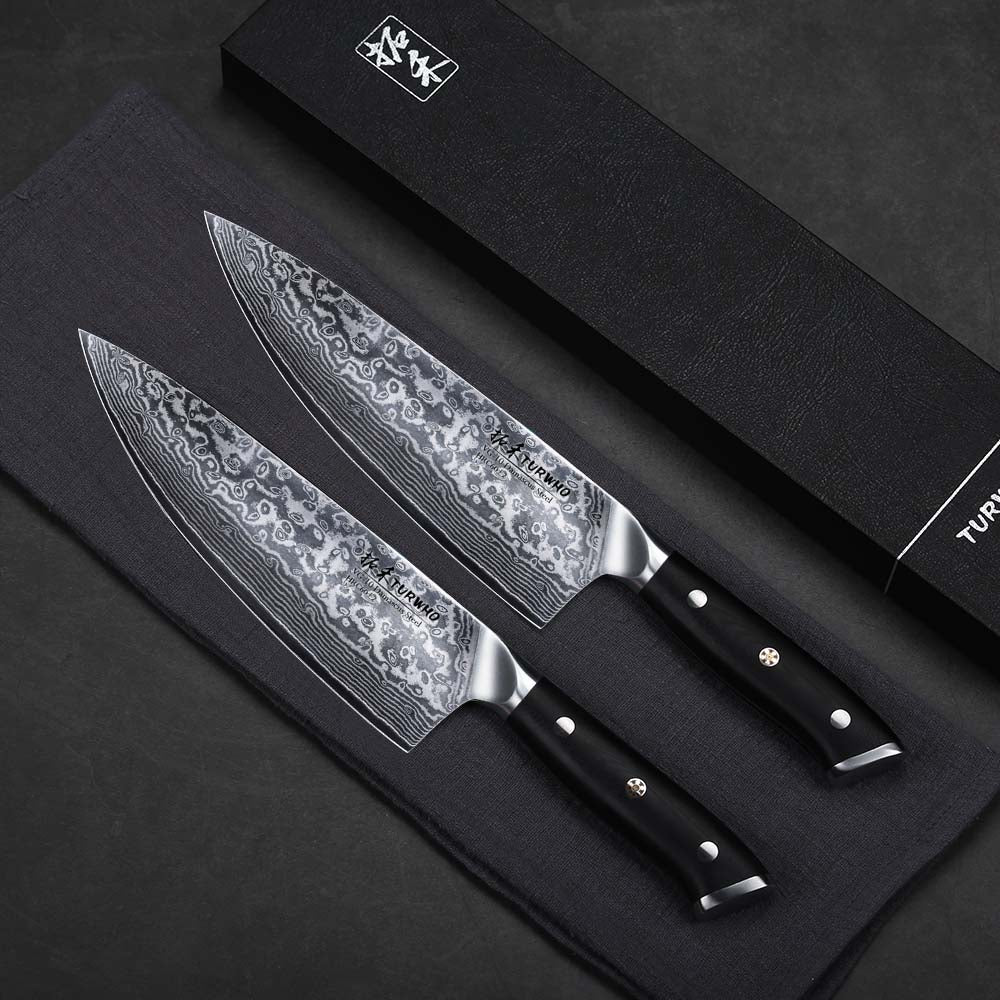 TURWHO Best Chef Knife Japan Damascus Steel Kitchen Knives Razor