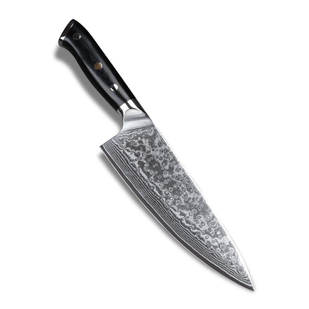 8'' Damascus Steel Super Sharp Kitchen Chef's Knife with Full Tang G10  Handle