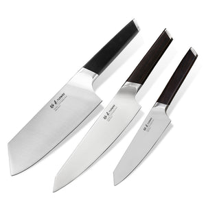 Chef Knife Set - 3 Knives with Carbon Steel Blades