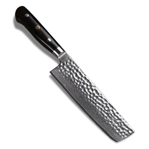 Nakiri Knife, 7 inch Japanese Vegetable Cleaver, VG-10 Stainless Steel  Damascus Blade with Pakkawood Handle - Handcrafted Chef Kitchen Knife 