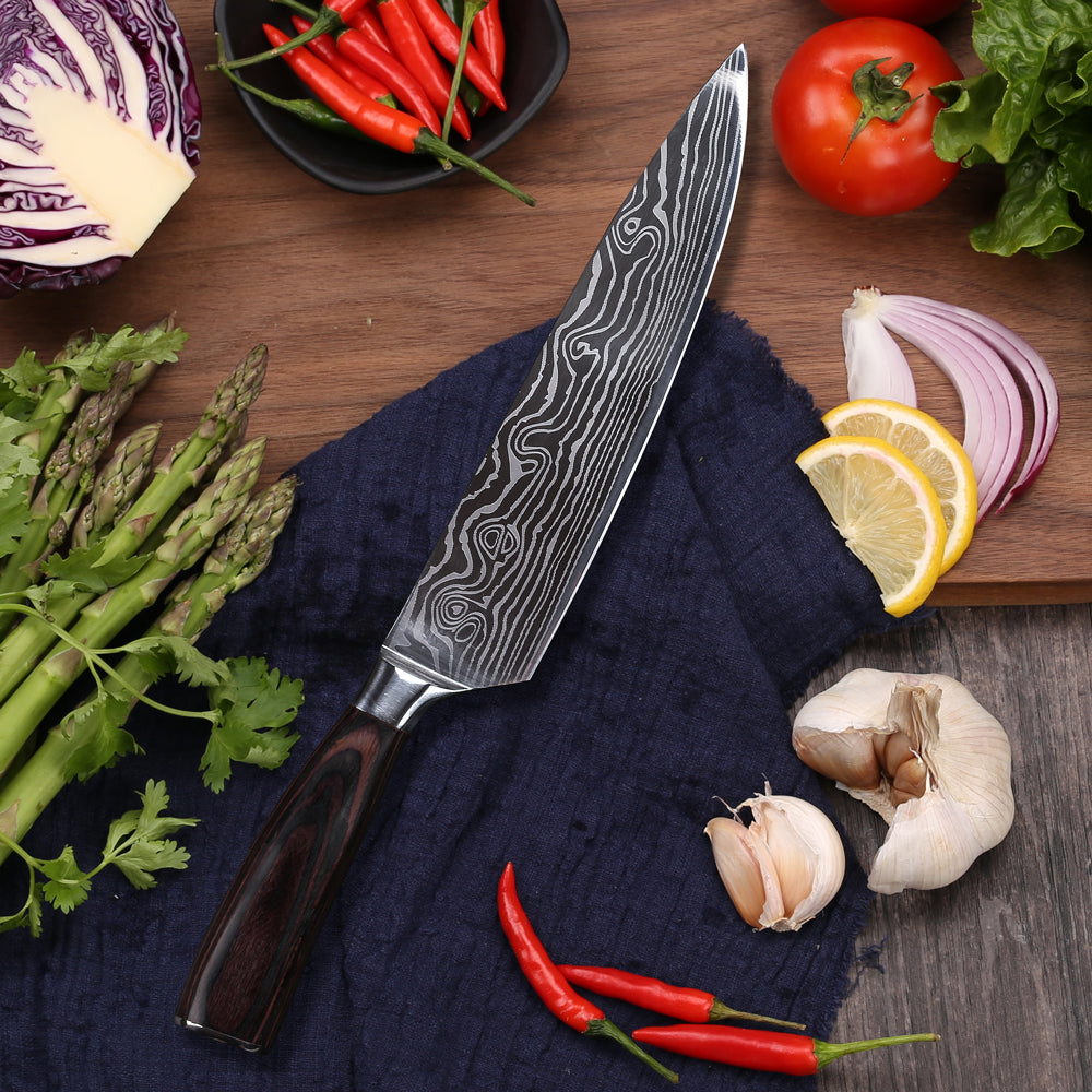 Kitchen Knife Set with Block, Super Black Knife Set, Versatile